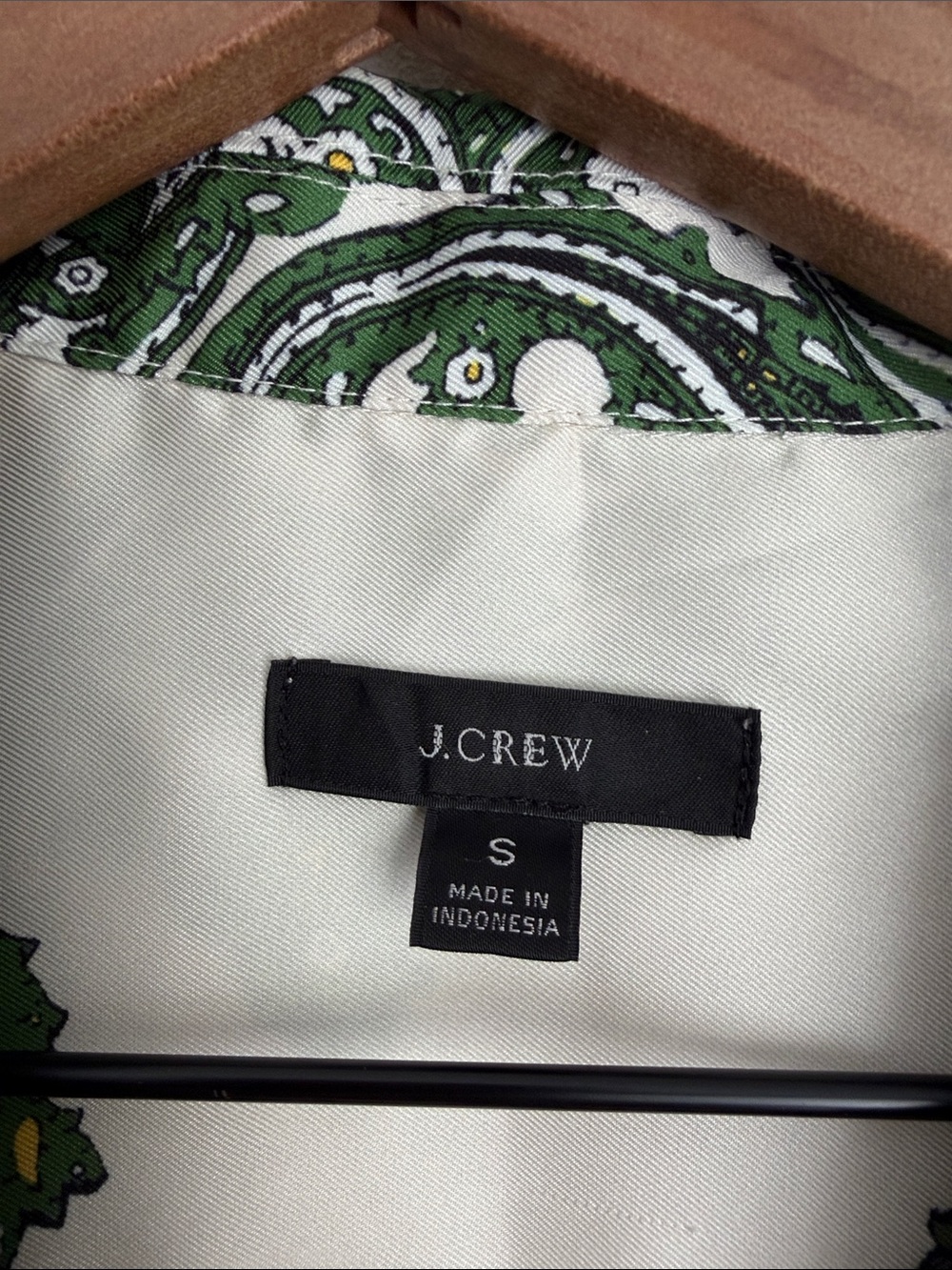 J. Crew Drapey Button-up Shirt in Green Paisley Print Size S - Picture 4 of 7